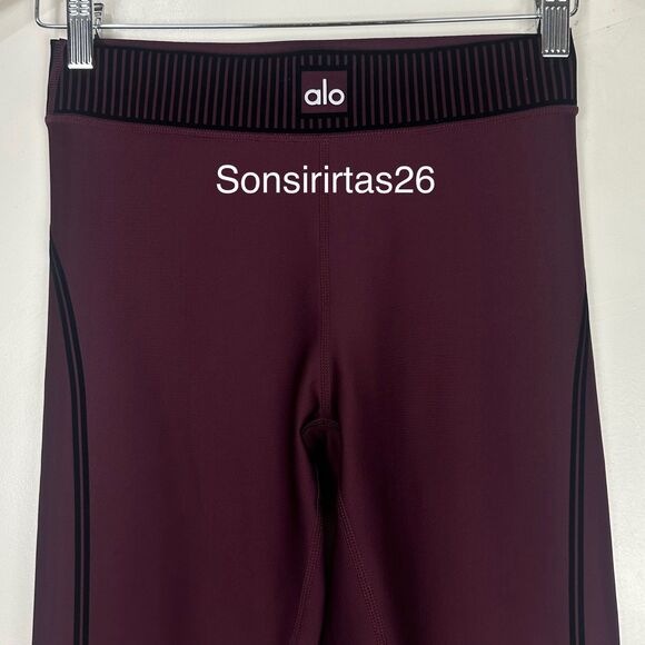 Alo Yoga Airlift HW 7/8 Line Up Legging in Burgundy Sold Out Limited Edition - Picture 3 of 8